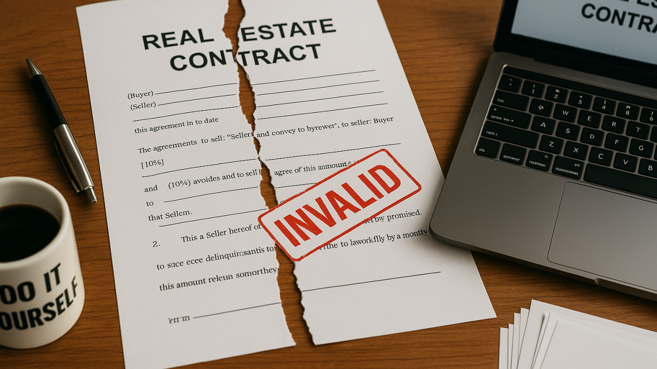 Why Writing Your Own Real Estate Contract Is a Lawsuit Waiting to Happen
